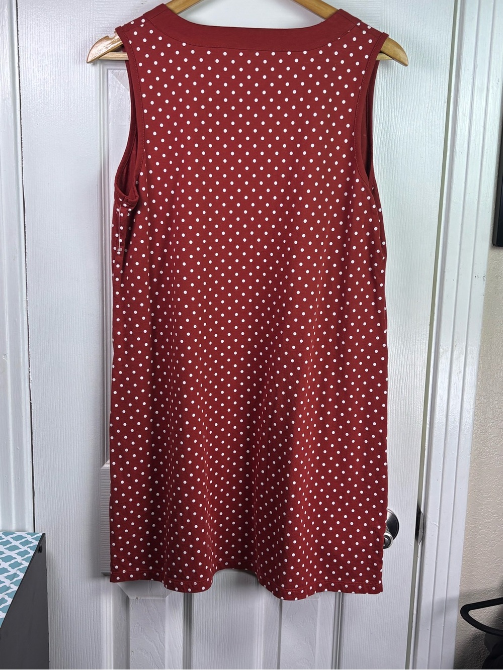 Lands' End Rust Dot Pattern Women's Dres with pockets size Medium - Picture 5 of 8